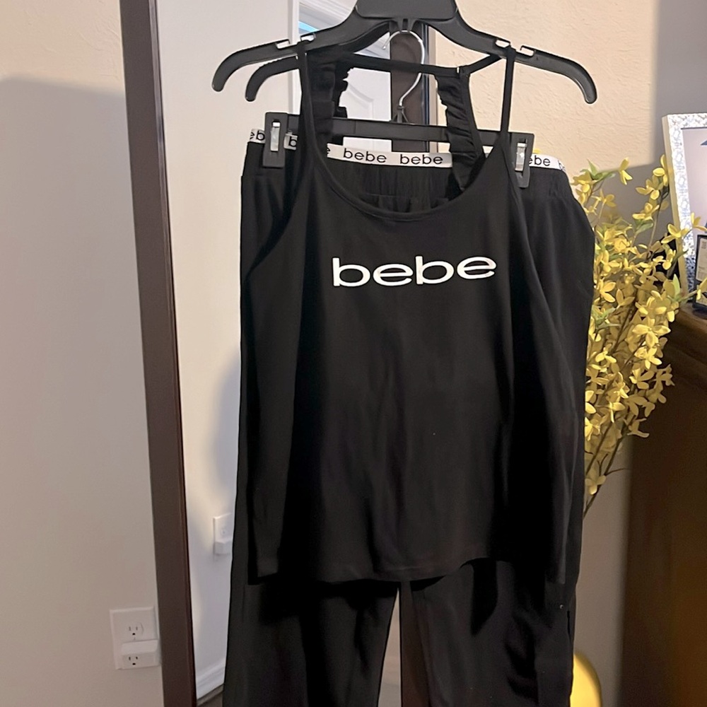 Pajamas pants cropped black and white open back
